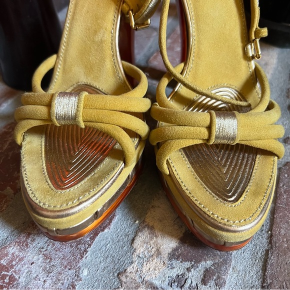 Vintage Louis Vuitton Runway Suede Platform Heels - Picture 3 of 15